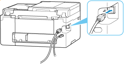 Drucker mit USB-Kabel